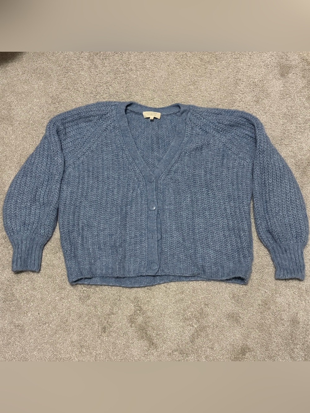 Sezane Basile cardigan in vintage blue